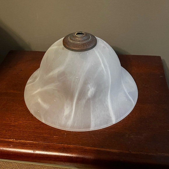 Vintage Frosted Glass Bell Shaped Lamp Shade - Picture 2 of 10